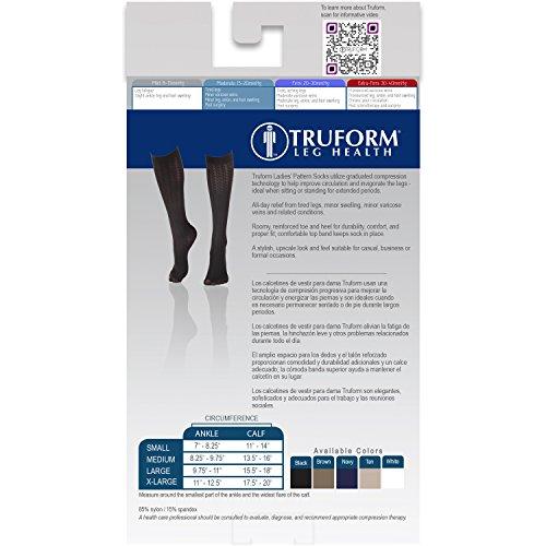 Truform Truform Women's Fit Compression Socks, Cable Knit Pattern, 15-20 mmHg, White, Small (Pack of 2)