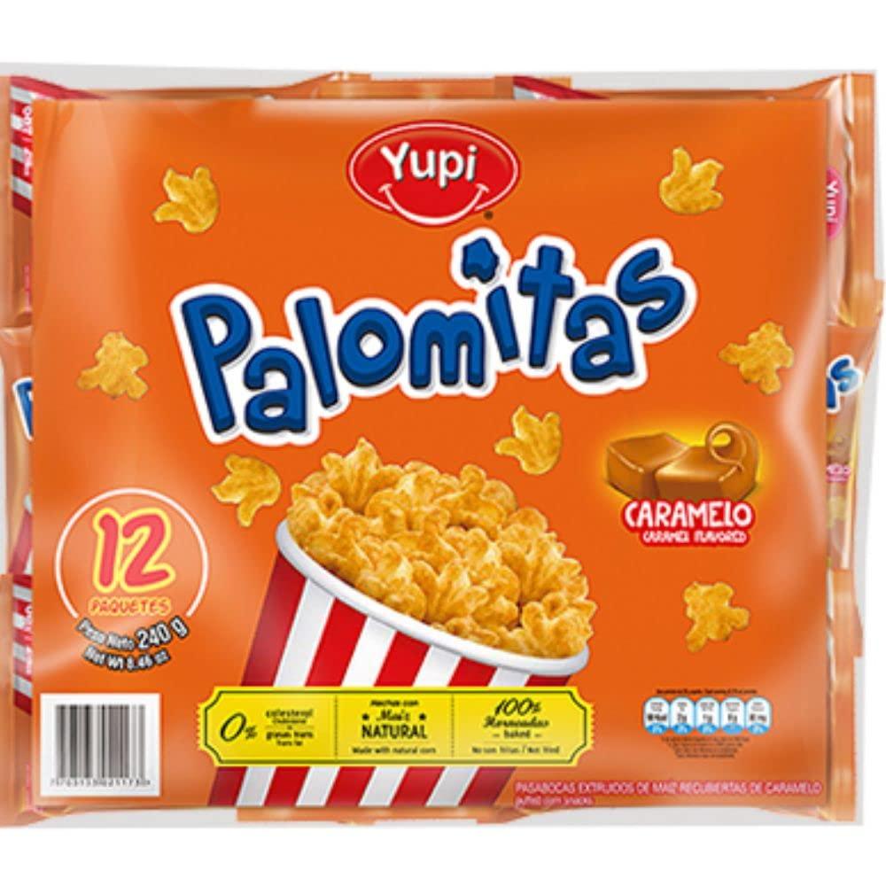 Productos Yupi Palomitas Yupi Caramelo (24 Pack) The most delicious Caramel popcorn-looking snack Colombian snacks Colombian food dulce colombiano mecato colombiano