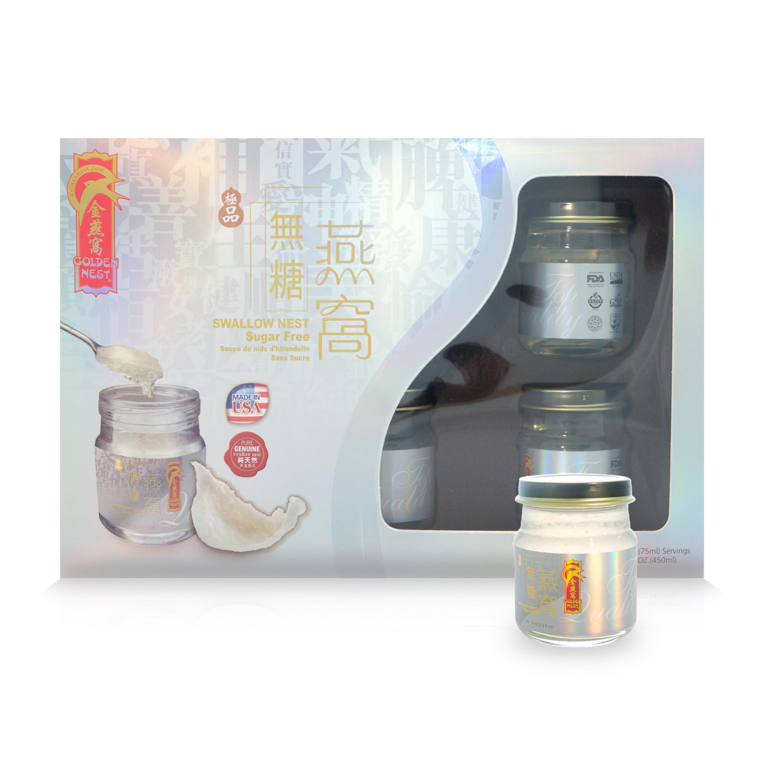 Golden Nest Gift Pack Premium Bird’s Nest Soup - 6 bottles x 75ml (2.5 oz.) (Sugar-Free)