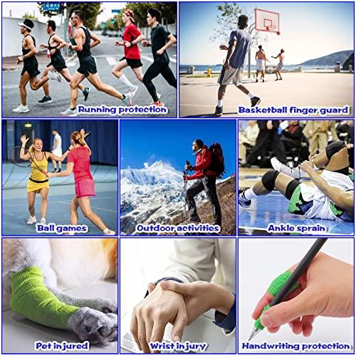 JEFHOMKIT 24 Pack Self Adhesive Bandage Wrap,Cohesive Wrap Bandages,Self Adherent Wrap 1 Inch X 5 Yards,Breathable Stretch Sports Tape,Elastic Self Adhesive Tape for Sports Wrist Ankle Athletic