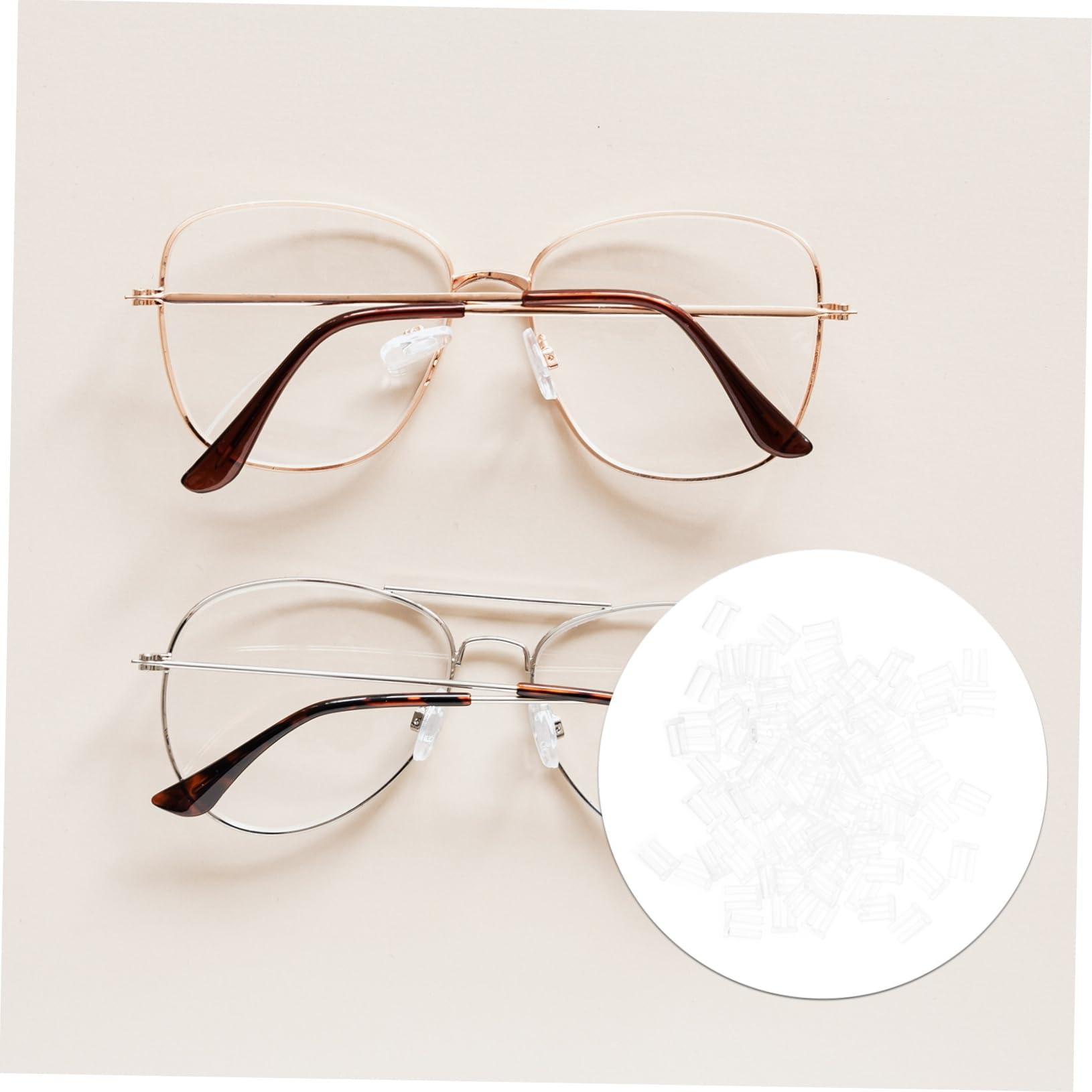 JECOMPRIS JECOMPRIS 2 Packs Rimless Frame Buckle Glasses Nose Grips Double Rubber Plug Plastic Bushings Eyeglasses Tools Spare Buckle for Glass Plastic Compression Sleeves