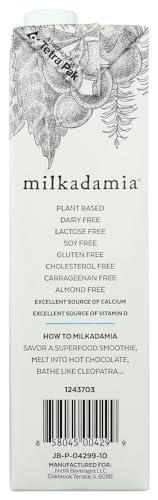 TAOindustry Milkadamia Unsweetened, Macadamia Milk, 32 Oz (3 pack)