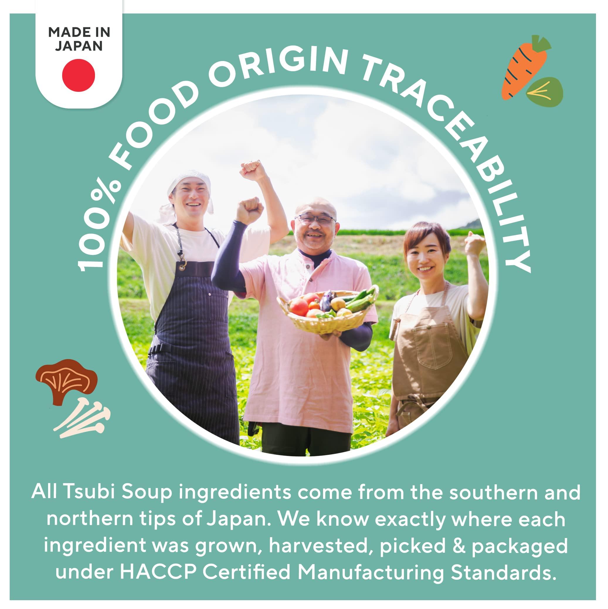 Tsubi Soup Tsubi Soup Freeze-Dried Japanese Miso Soup Packets - Instant, Vegan, Easy Mix, Gluten & MSG-Free, Flavorful - Ready in Seconds - Authentic Taste of Japan - Yellow Miso (Eggplant & Ginger) - 12 Packs