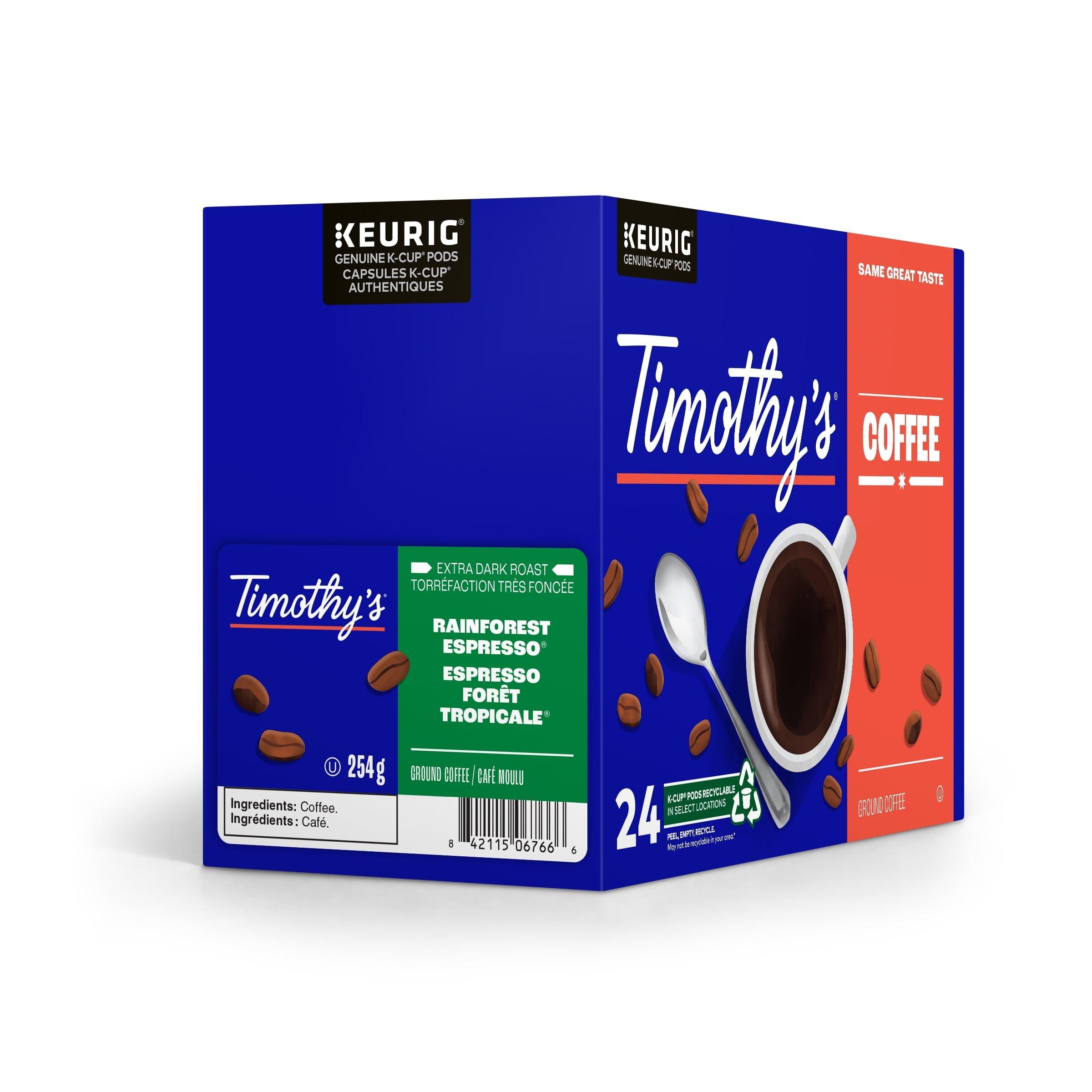 Timothy's World Coffee Timothy's World Coffee Rainforest Espresso K-cup for Keurig Brewers, 24 Count