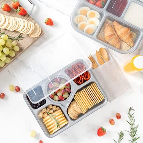 Restaurantware Restaurantware Futura 63 Ounce Meal Prep Containers With Lids, 100 Tamper-Evident To Go Containers - Microwavable, Disposable, Silver Plastic Food Containers With Lids, For Take Out or Lunches