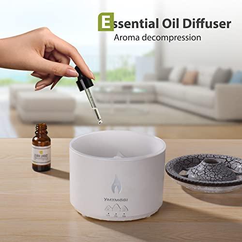 YMYMGGI YMYMGGI Volcano Diffuser Aromatherapy Oil Humidifier 2 Mist Mode Flame Humidifier,360ML Timer and Waterless Auto-Off Double Color with Remote Control for Home Office