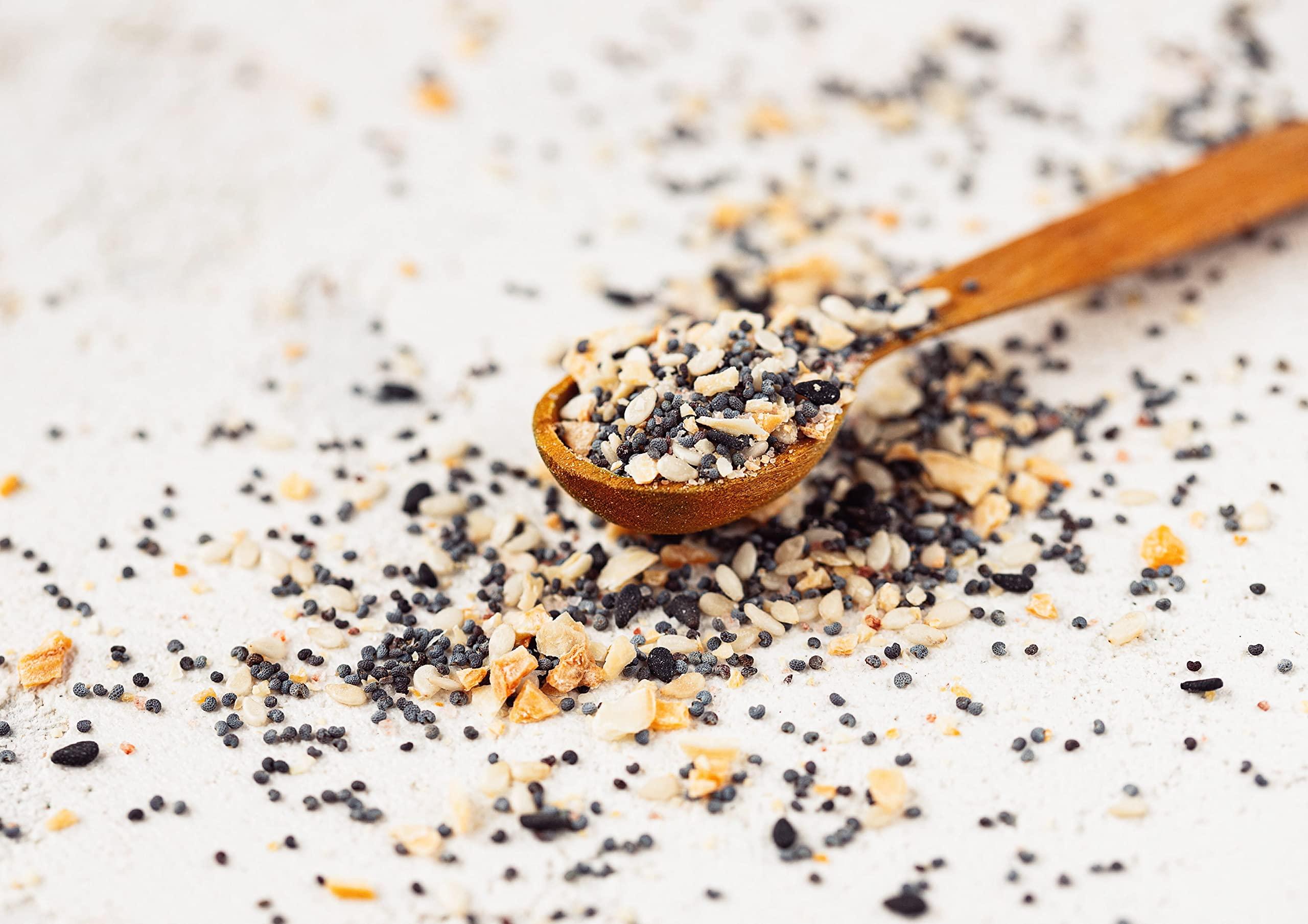 Food to Live Food to Live Everything Bagel Seasoning Mix, 4 Ounces A Blend of White and Black Sesame Seeds, Minced Garlic, Onion, and Himalayan Pink Salt Flakes. Great as a Topping and Baking Ingredient