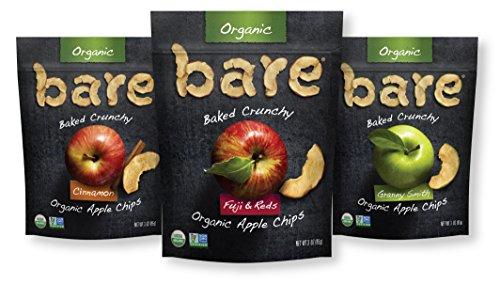 Bare Bare Baked Crunchy Organic Apple Chips, Cinnamon, Gluten Free, 3 Ounce Bag, 6 Count