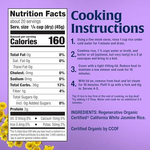 Lundberg Lundberg Family Farms Organic Jasmine Rice, California White, 32 Ounce (Pack of 3)