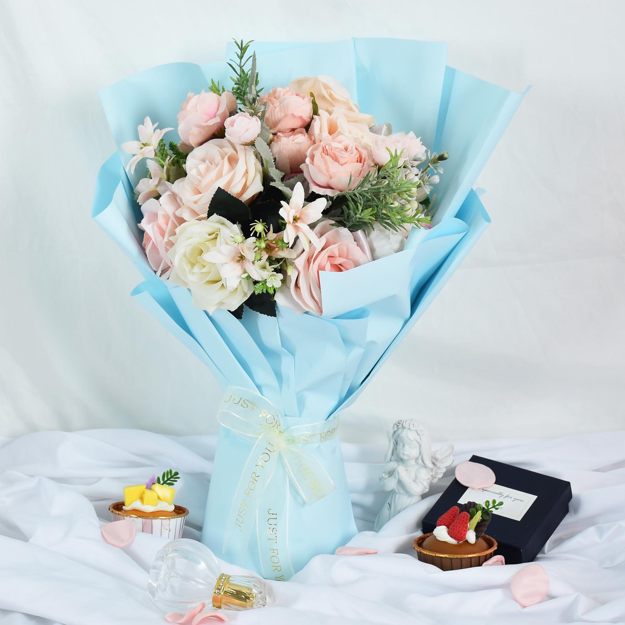 BEISHIDA BEISHIDA Light Blue Wrapping Paper Matte Solid Color Gift Wrapping Paper Roll Waterproof Floral Wrapping Paper,Packing Paper for Birthday,Valentine\'s Day,Christmas,Graduation (22.8in X 32.8ft)