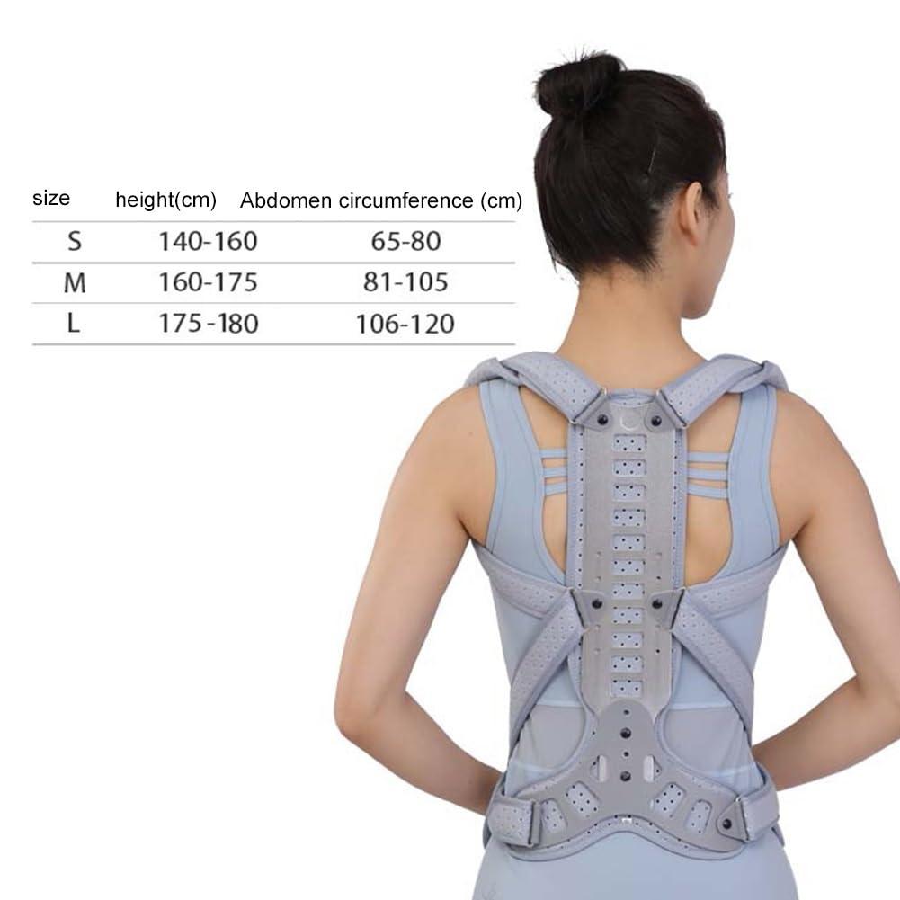 ZFF Back Brace Posture Corrector For Women And Men Back Lumbar Support Shoulder Posture Support For Improve Posture Provide And Back Pain Relief Adjustable Breathable ( Color : Light grey , Size : L/Large