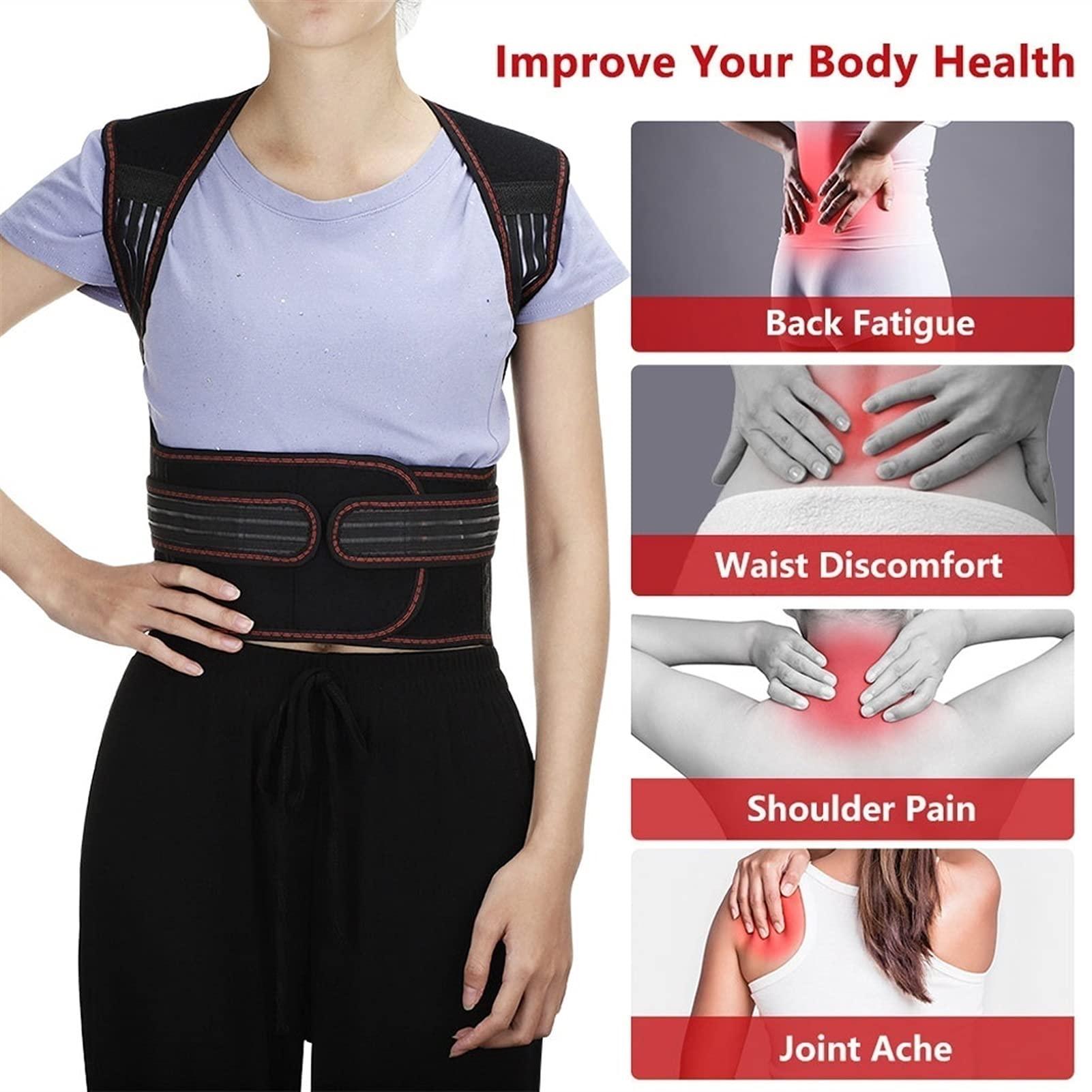 ANRIO ANRIO Self-Heating Back Brace for Middle-Aged and Elderly Men Women Keeping Warm Posture Corrector Magnetic Therapy Health Care Post Surgery Full Back Waist Shoulder Lumbar Support Belts