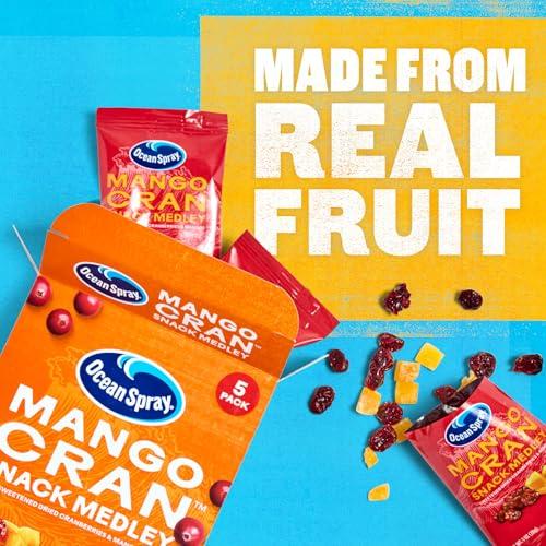Ocean Spray Ocean Spray Mango Cran Snack Medley, Cranberry and Mango Dried Fruit Snack, 1 Oz Pouches, 5 Count