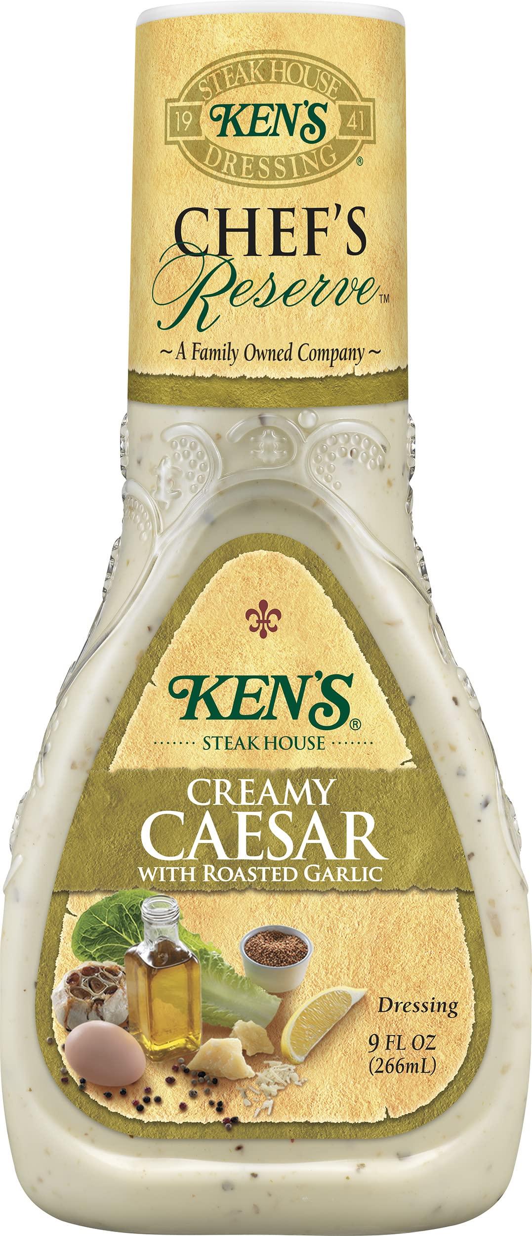 Ken's Steak House Ken's Steak House Chef's Reserve Creamy Caesar with Roasted Garlic Dressing (9 Fl Oz (Pack of 3))
