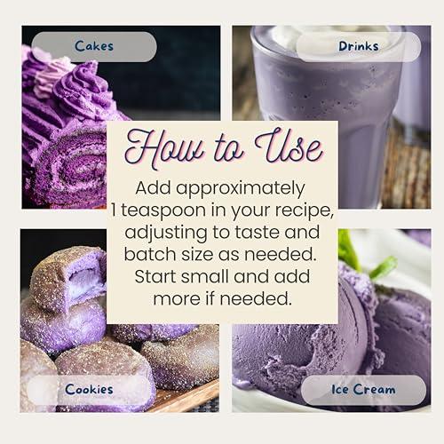 Harvest Moon Delights Natural Ube Flavor Extract - 2 oz - Water-Soluble - Clear Color - By Harvest Moon Delights - Ube Flavoring Extract for Ube Halaya - Ube Extract for Baking Filipino Desserts and Drinks