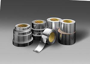 TapeCase 3M 431 Silver High Temperature Aluminum/Acrylic Adhesive Foil Tape, 4" width x 5yd length (1 roll)