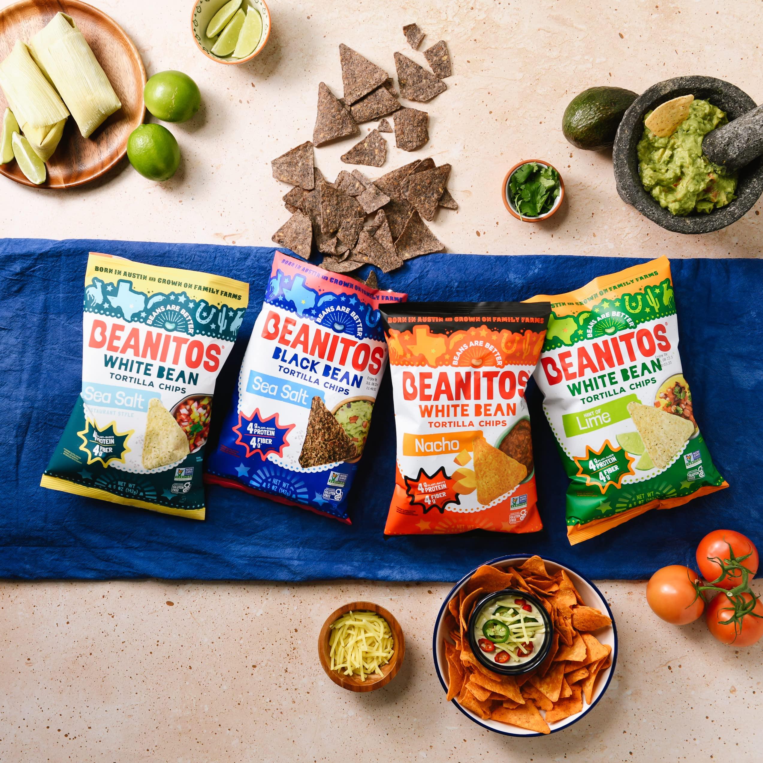 Beanitos Beanitos White Bean Chips - Nacho Nation - (6 Pack) 4.5 oz Bag - White Bean Tortilla Chips - Vegetarian Snack with Good Source of Plant Protein and Fiber