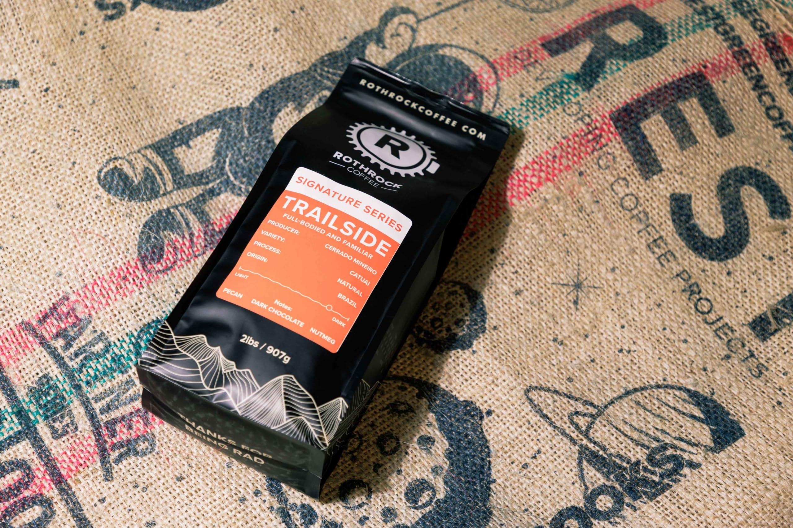 R ROTHROCK COFFEE Rothrock Coffee - Trailside - Dark Roast - Whole Bean Coffee - For Espresso, Drip Brew, French Press & More - Full-Bodied & Smooth - Rich Chocolate & Nutty Notes (2 lb Bag)
