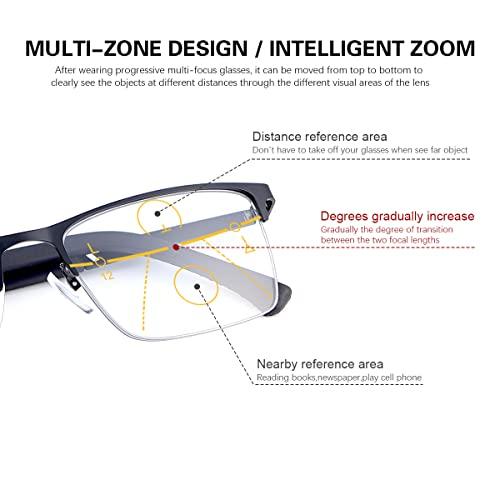 Vepiant Vepiant Photochromic Progressive Multifocus Reading Sunglasses UV Protection Multifocal Trifocal Transition Sun Readers Blue Light Blocking Computer Glasses for Women Men Anti Glare Eyeglasses Eyewear