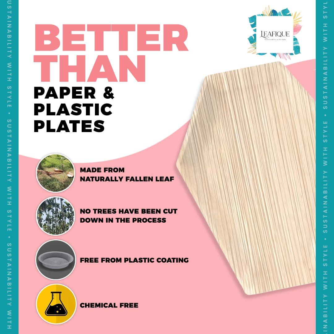 LEAFIQUE LEAFIQUE 17 x 12 Inch Coffin Shape Palm Leaf Trays (Pack of 10) Eco-Friendly Bamboo Disposable Charcuterie Boards, Halloween Party Serving Platters, 100% Compostable and Biodegradable