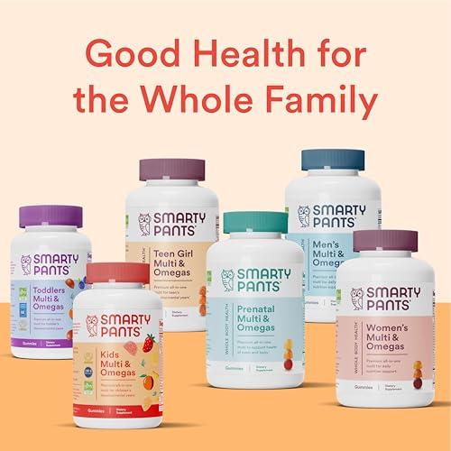 SmartyPants SmartyPants Kids Multivitamin Gummies, Sugar Free: Omega 3 (ALA), Vitamin D3, C, Vitamin B12, B6, A, K & Zinc for Immune Support, Biotin, Erythritol Free, Strawberry Banana, 44 Count (22 Day Supply)