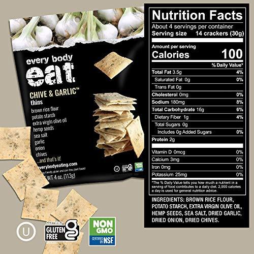 Every Body Eat Every Body Eat Chive & Garlic Snack Thins, Gluten & Dairy Free, Vegan (1 Pack)
