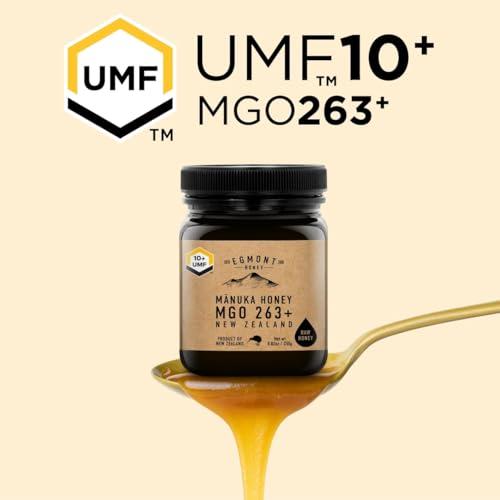 Egmont Honey Egmont Honey Raw Manuka Honey MGO 263+ UMF 10+ 8.8oz(250g) NON-GMO, Kosher, Recycled plastic jar, Traceable 100% Pure Authentic New Zealand Honey, UMF & MGO Certified