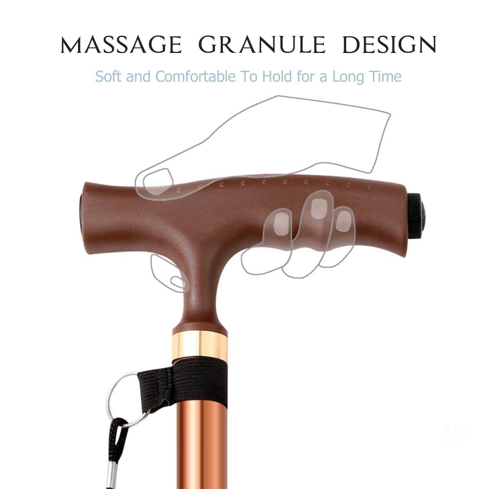 NGEWFGH NGEWFGH Elderly Crutch, Rotating Quad Cane Height Adjustable Daily Living Aids with Night Light Walker Sticks Support up to 150kg for Seniors Aged Parents (Color : Black)