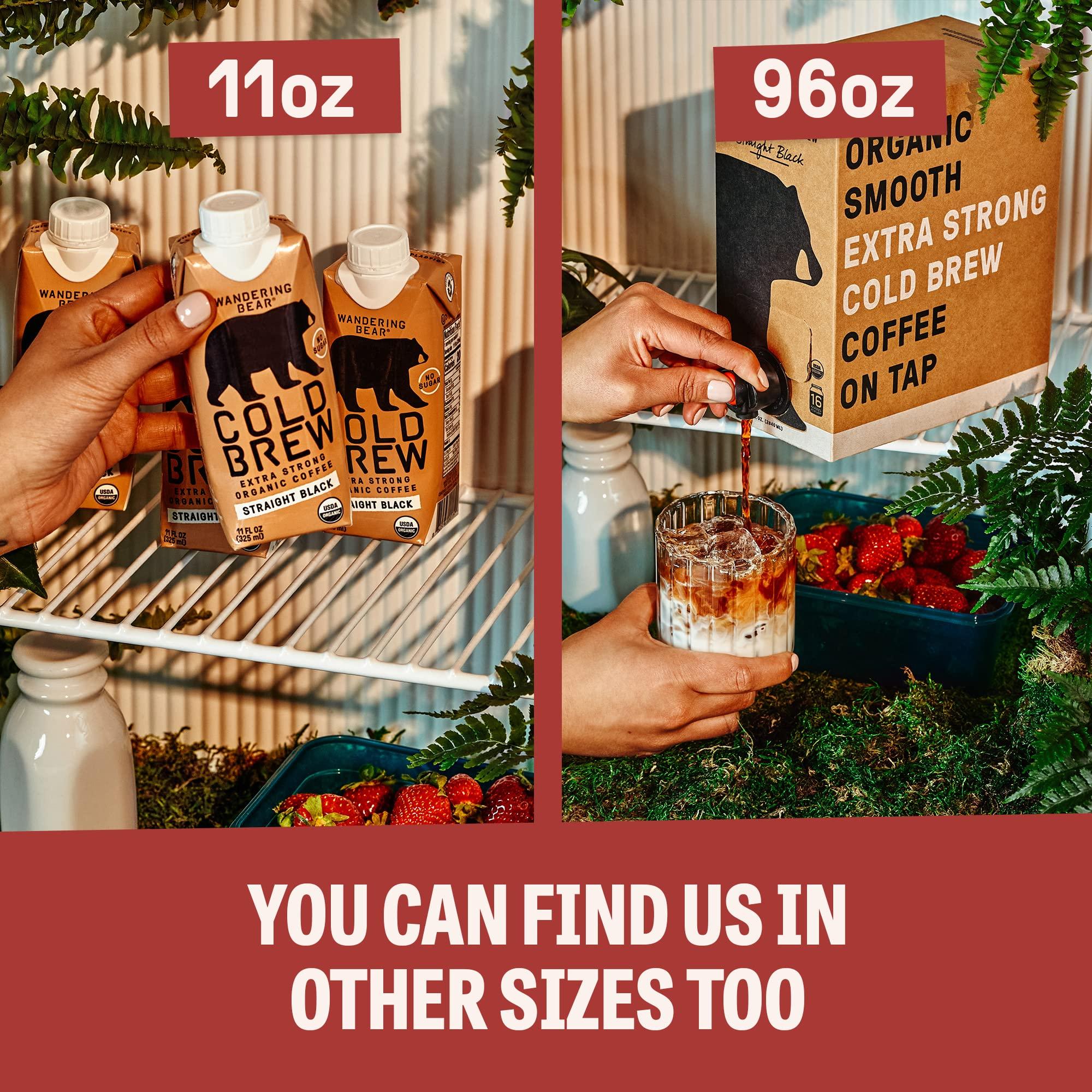 Wandering Bear Wandering Bear Organic Mocha Cold Brew Coffee - Strong, Bold, Smooth, Unsweetened, Shelf-Stable, Ready to Drink, Gluten Free, & Vegan Iced Cold Brewed Coffee Drink - 32 fl oz, 6 pack