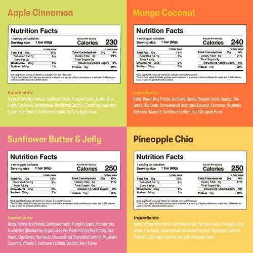 Amrita AMRITA Vegan Protein Bars Variety Pack (6 Flavors) | Peanut/Dairy Free, Soy & Gluten Free | 15g Plant Based Protein Bars | High Fiber Low Sugar Meal Replacement Bar - Breakfast Bars, High Protein Bars