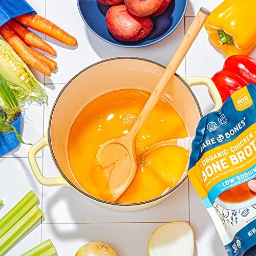Bare Bones Bare Bones Low Sodium Chicken Bone Broth for Cooking and Sipping, 16 oz, Pack of 2, Organic, Protein and Collagen Rich, Keto Friendly, Less than 125mg of Sodium Per Cup