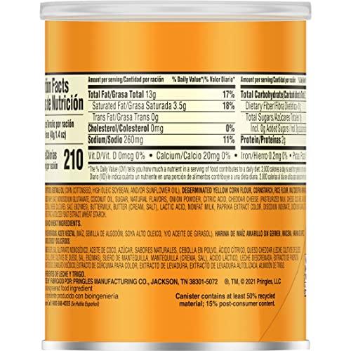 Pringles Pringles Potato Crisps Chips, Lunch Snacks, Office and Kids Snacks, Grab N' Go Snack Pack, Cheddar Cheese, 1.4oz Can (1 Can)