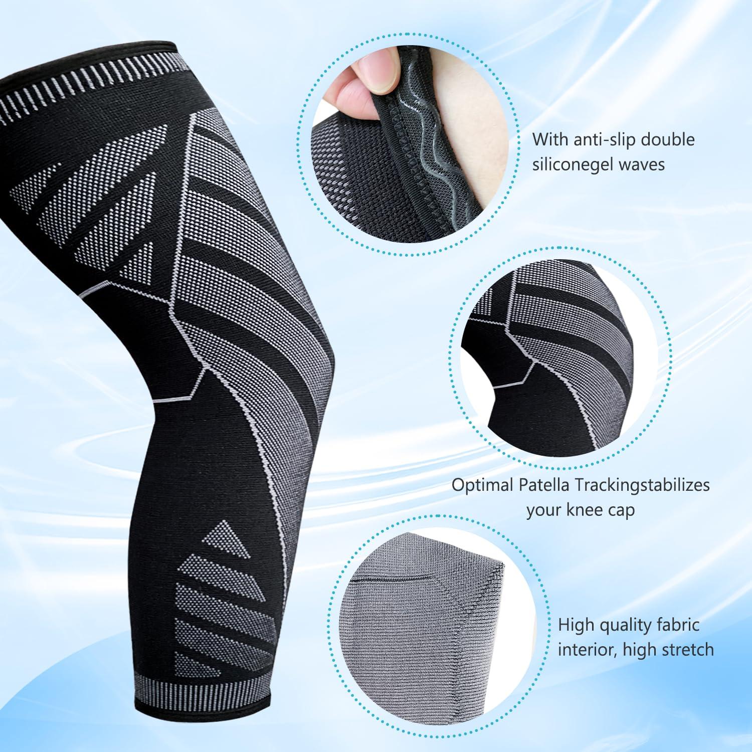 nove-1 Flytex Full Leg Compression,Flytex Knee Compression Sleeves,Flytex Summer Compression Sleeves V2 for Knees and Legs(2PCS,XL)