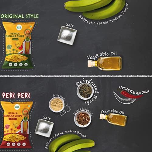 BEYOND SNACK Beyond Snck - Beyond Snack Kerala Banana Chips, No Hand Touch, Fully Automated- 2 Peri Peri & 1 Original Style, Pack of 3 (100 Grams Each)