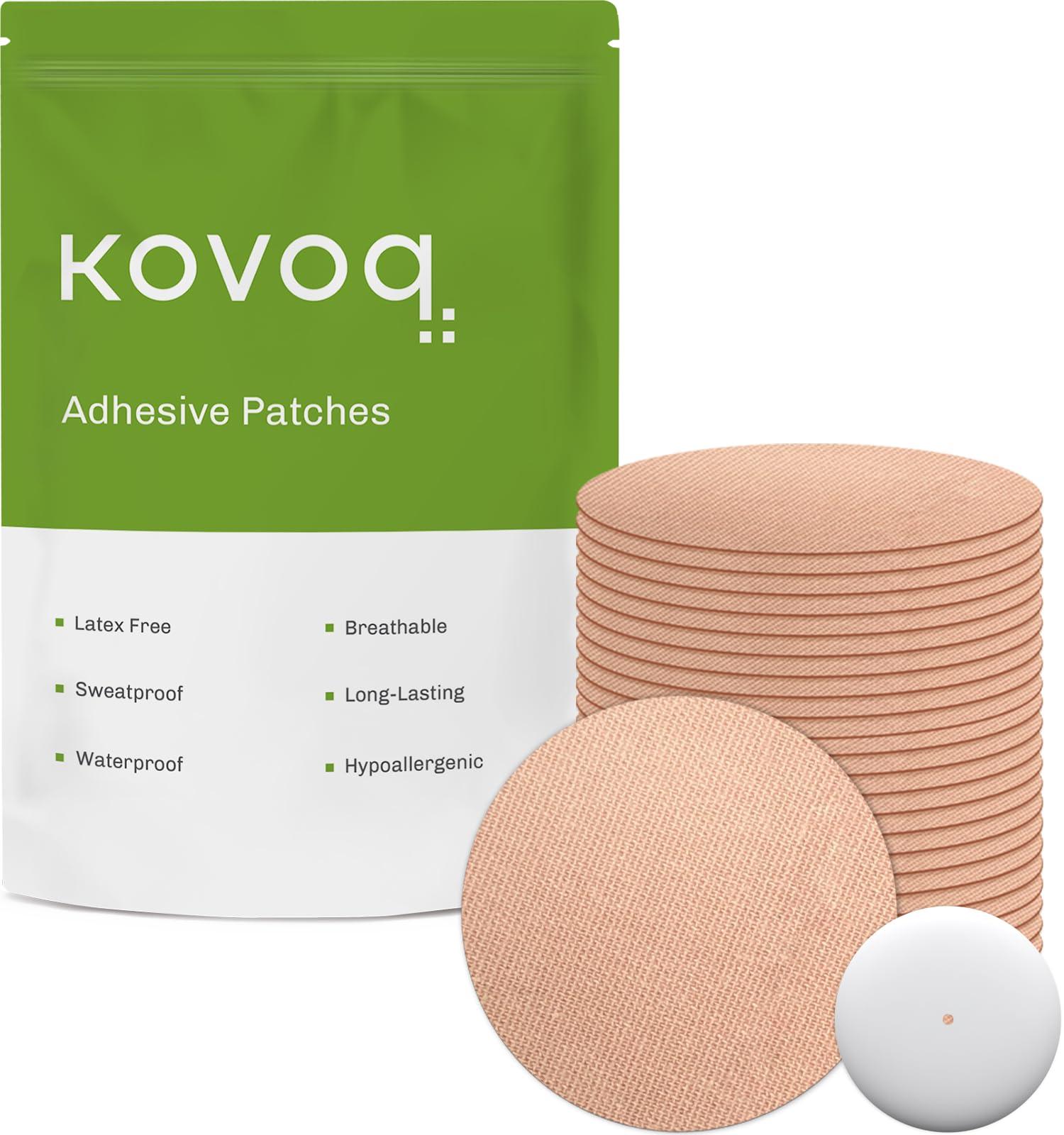 Kovoq Kovoq - Libre 2 Sensor Covers - 25-Pack Waterproof Adhesive Patches for Freestyle Libre 2 Sensor with Hard Cover for Reliable Protection Against Bumps and Scratches, Breathable and Hypoallergenic(TAN)