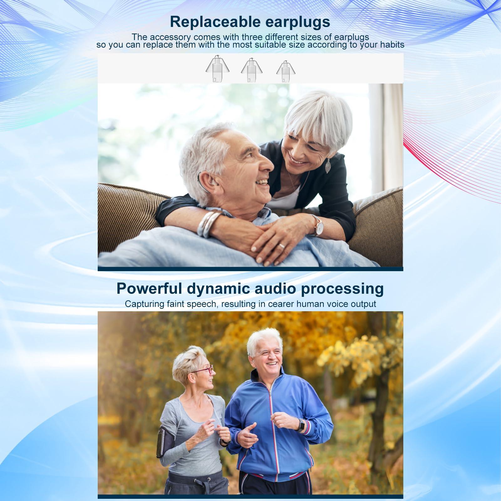 NELPO Nelpo BH-R55 Hearing Aids for Seniors & Adults, 48-Channel Rechargeable OTC Hearing Amplifier with Noise Cancelling, 6 Sound Modes, 18H Charging Case for Mild to Moderate Hearing Loss