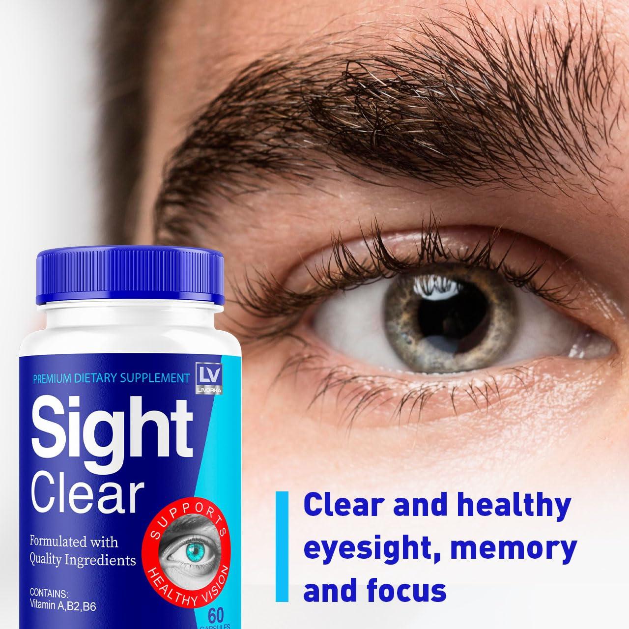 LIVORKA 5 Pack - Sight Clear, Sight Clear Pills For Eyes, Sight Clear 300 Capsules For 150 Days, Sight Clear Capsules - SightClear Capsules For Healthy Vision, Sight Clear 20/20 Vision Vitamins, Sight Clear