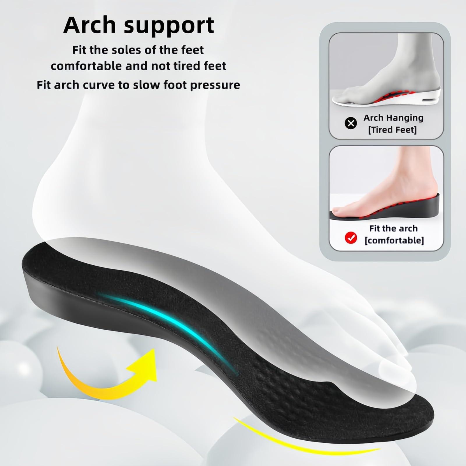 MysDlanG Heel Shoe Lift Inserts for Women,Height Boosters Insoles Men,Height Increase Insoles,Taller Shoe Inserts,High Pads for Men,Orthopedic Highpads,Heel Wedges (1 PAIR) (0.8\'\'UP, (FL9.5\'\'Us Women\'s 7-7.5))