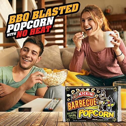 ASS KICKIN' KICKIN' BBQ Microwave Popcorn Bags - 6 Pack - Ultimate Barbecue Gourmet Popcorn Gift - Makes a Great Movie Theater Popcorn or Snack Food for Movie Night
