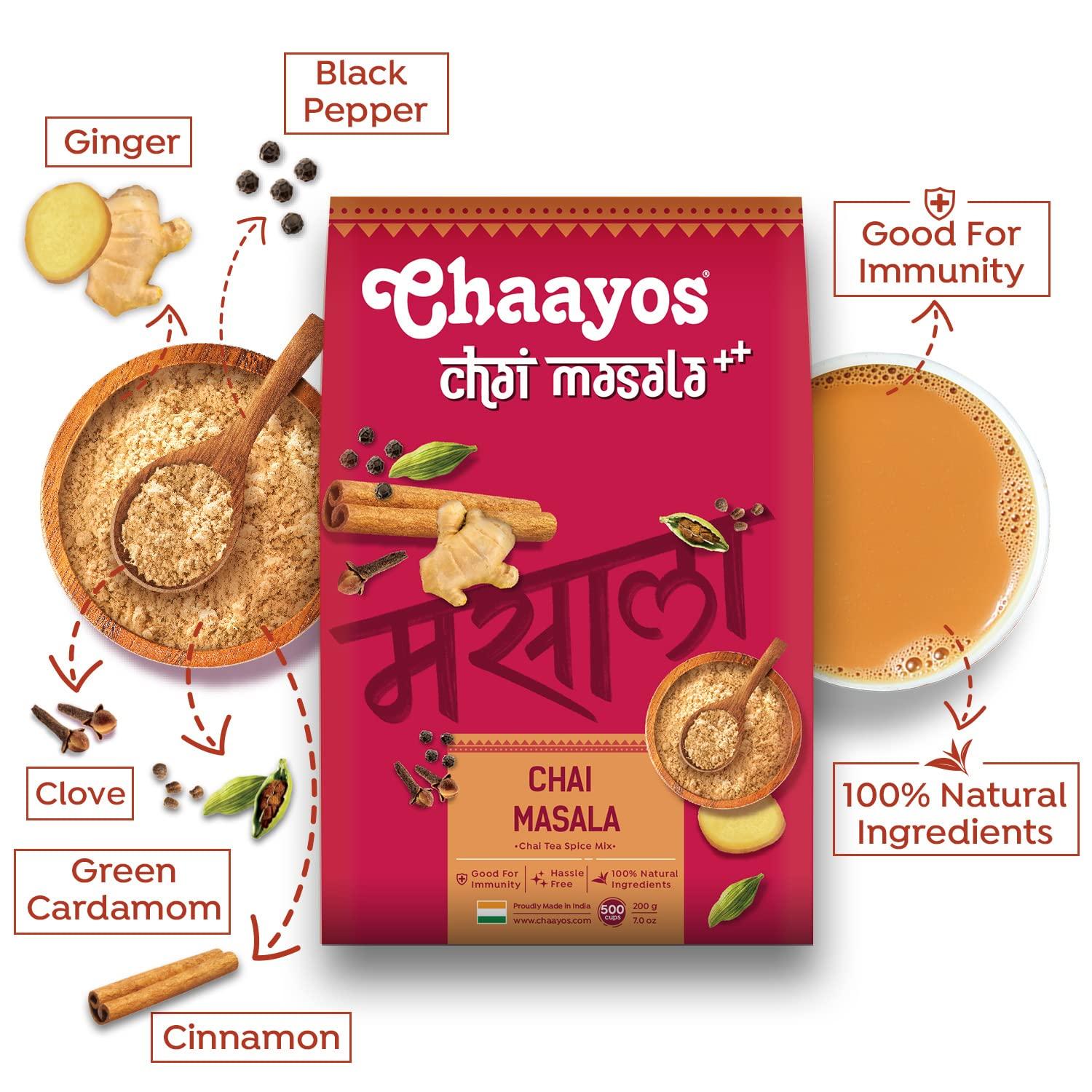 Chaayos Chaayos Chai Masala - Aromatic Tea Masala Powder with 100% Natural Ingredients - 100g [250 Cups]