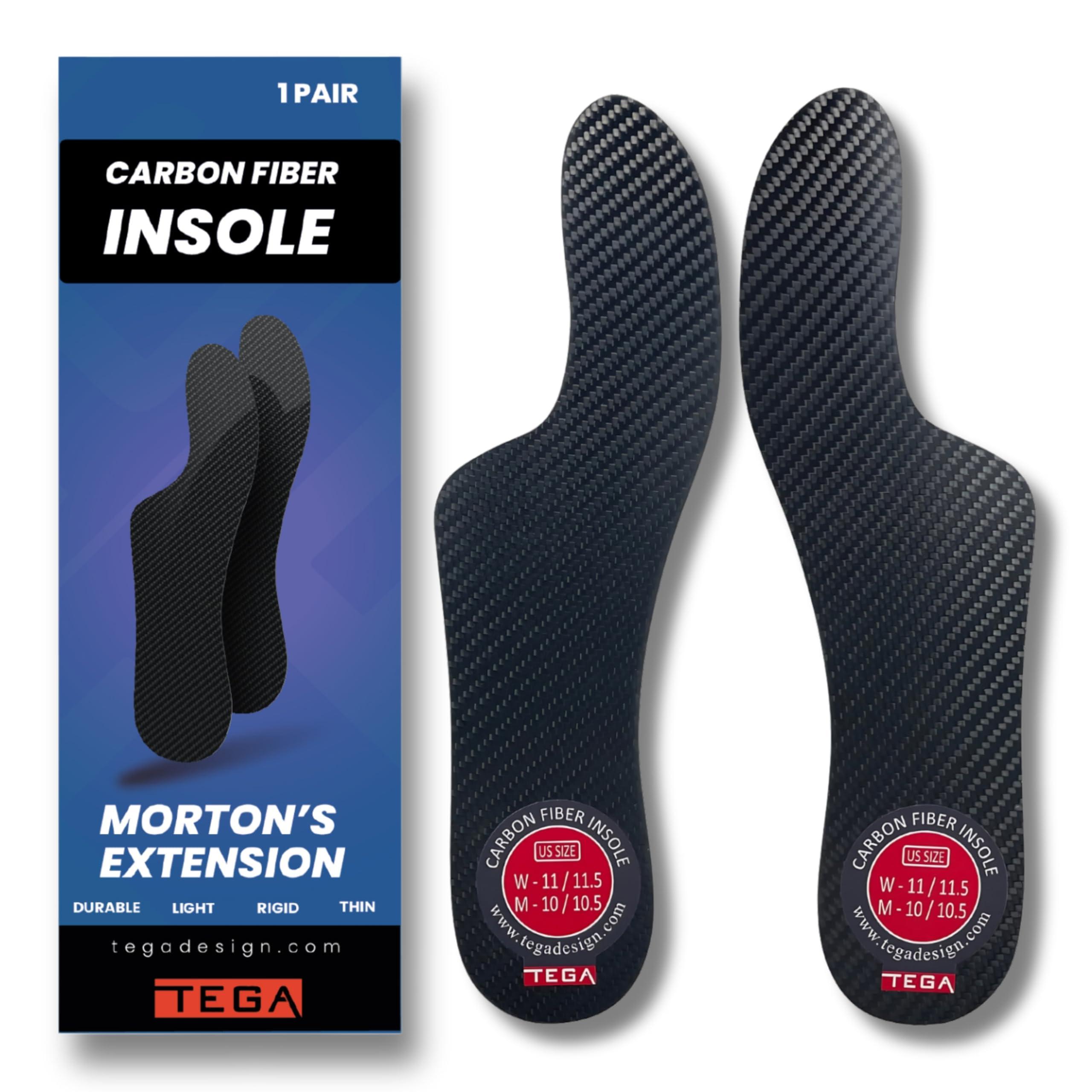 Tega Morton´s Extension Orthotic, Carbon Fiber Very Rigid Insole - 1 Pair - Morton's Toe, Turf Toe, Hallux Limitus, Hallux Rigidus, Arthritis (235 mm - Women's Size 8-8.5, Men's 7-7.5)