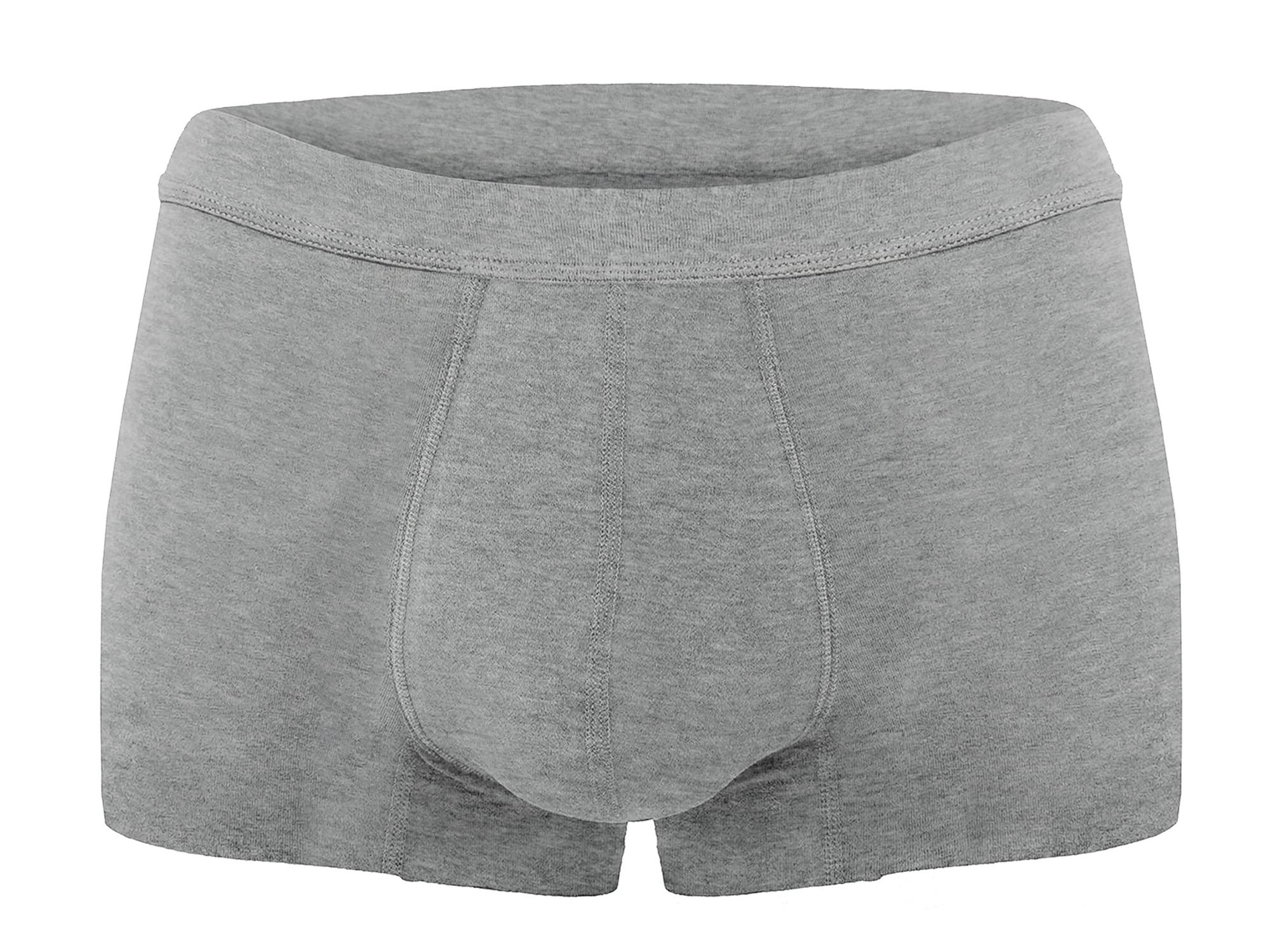 AIRCUTE AIRCUTE Washable Absorbent Urinary Incontinence Underwear for Men, Soft Leak Proof Boxer Briefs for Bladder Leakage 60ML (Small, Gray)