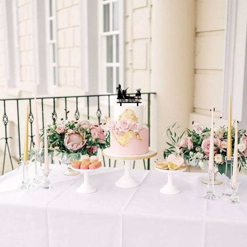 keonsatrz Funny Hunting Wedding Cake Topper Deer Hunt Wedding Cake Topper Hunt is Over Cake Topper Hunting Theme Wedding/Anniversary/Bridal Shower Party Decorations