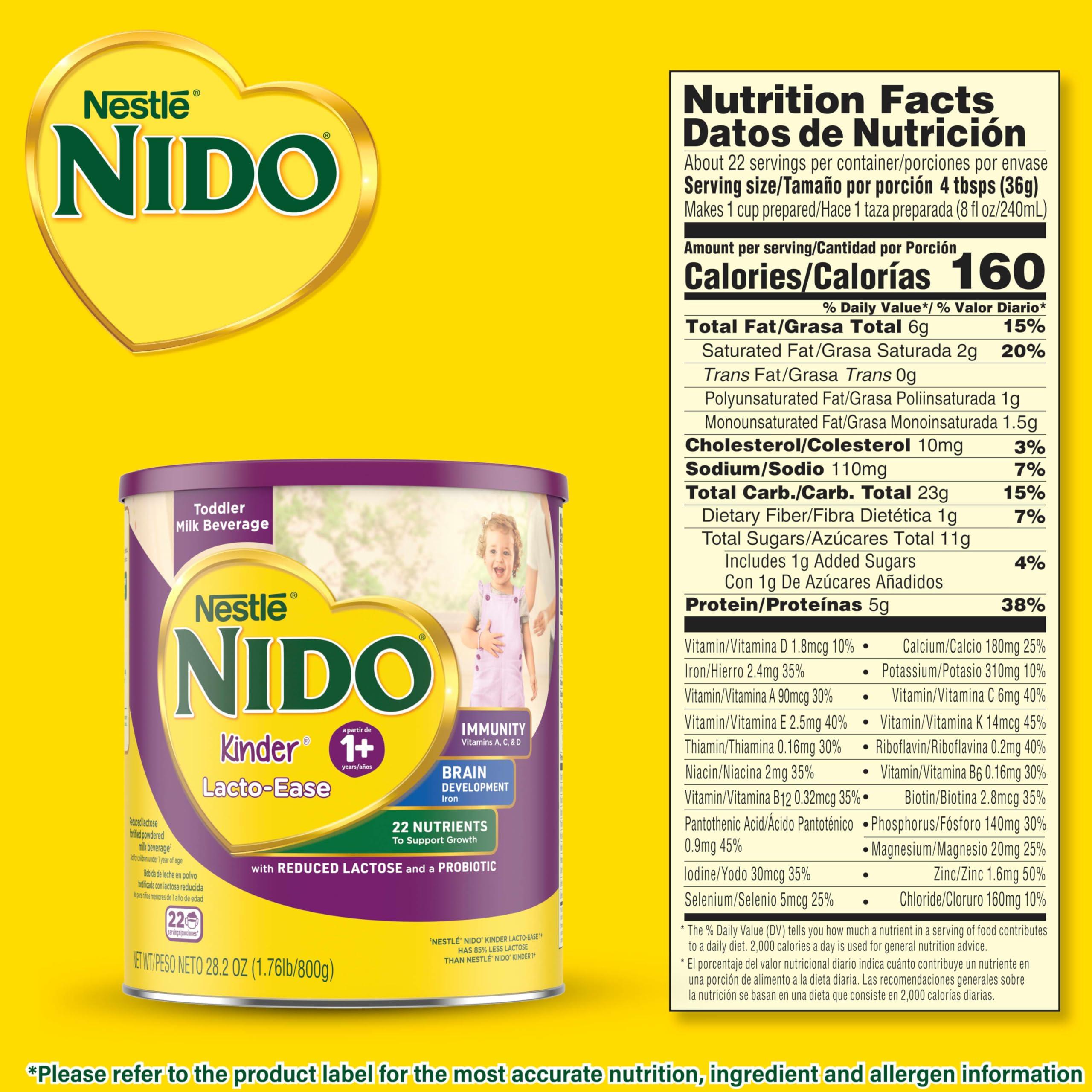 Nido Nestle NIDO Lacto-Ease Toddler Powdered Milk Beverage - 28.2 Oz Canister - Toddler Drink Mix