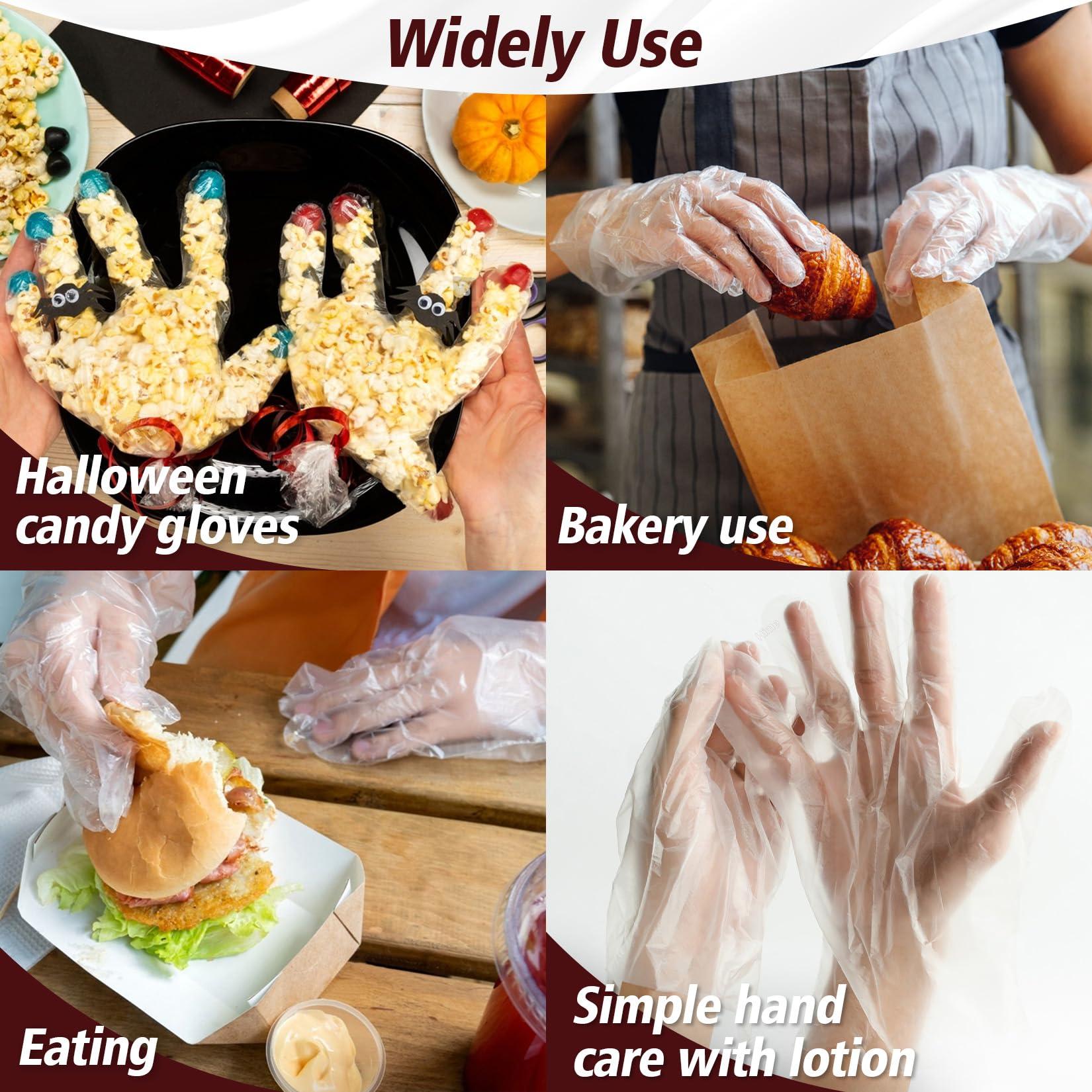 MAQIHAN MAQIHAN 100pcs(50prs) Plastic Gloves Disposable - Thickened Plastic Food Safe Handling Food Prep Service Gloves Clear Food Handler Cooking Serving Gloves Kitchen Restaurant Hair Dye Individual Package