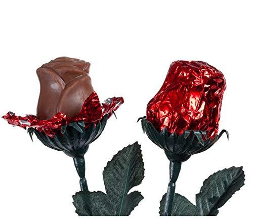 FavorOnline Personalized Valentine Red Chocolate Rose Bouquet of 6 Roses with Valentine's Card