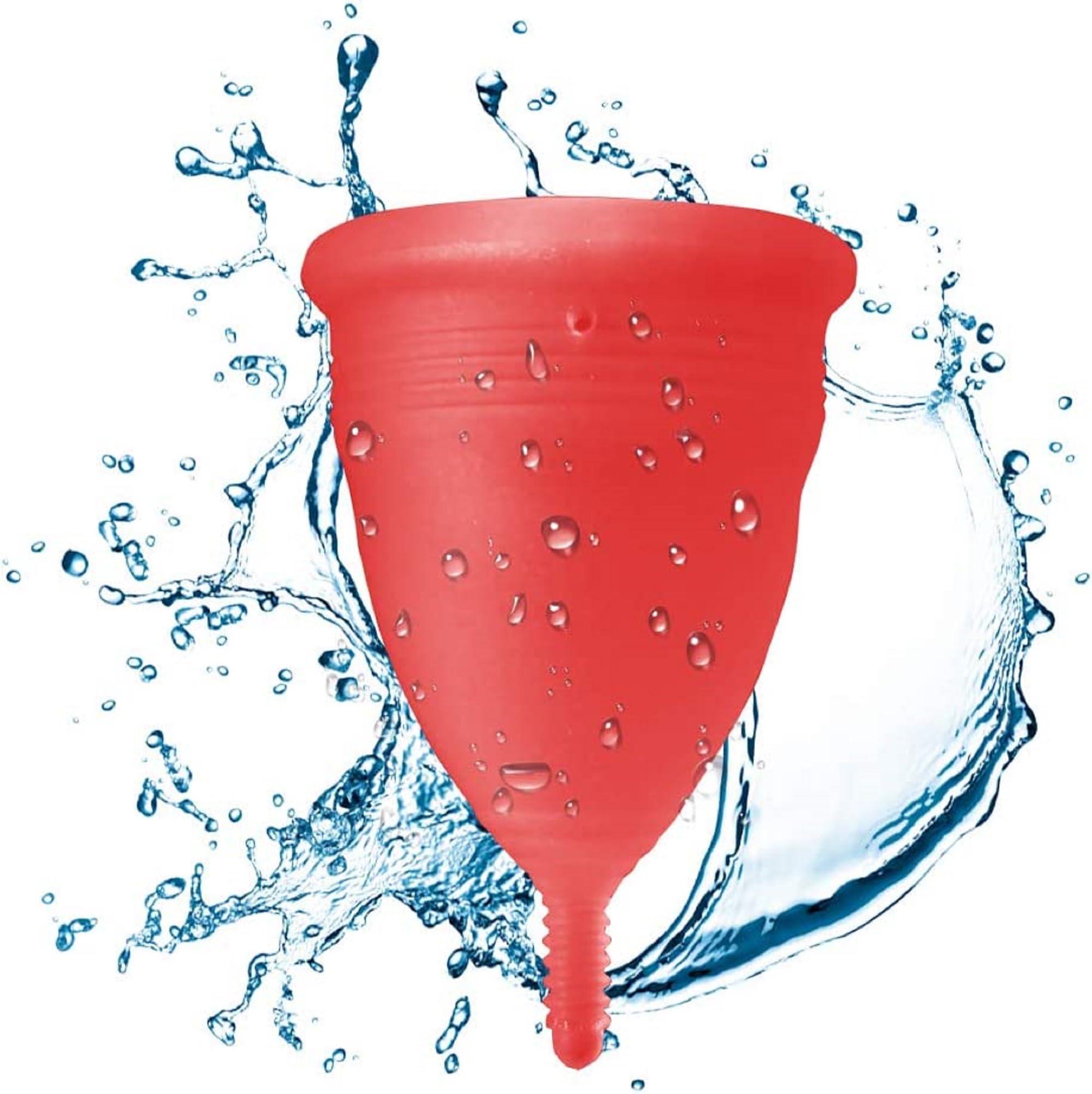 Blossom Cup Blossom Menstrual Cup, Say No to Tampons | Get Blossom Cups for Menstrual Days| Period Cup, Reusable Menstrual Cup, Silicone Cup (Large Menstrual Cup, Red)