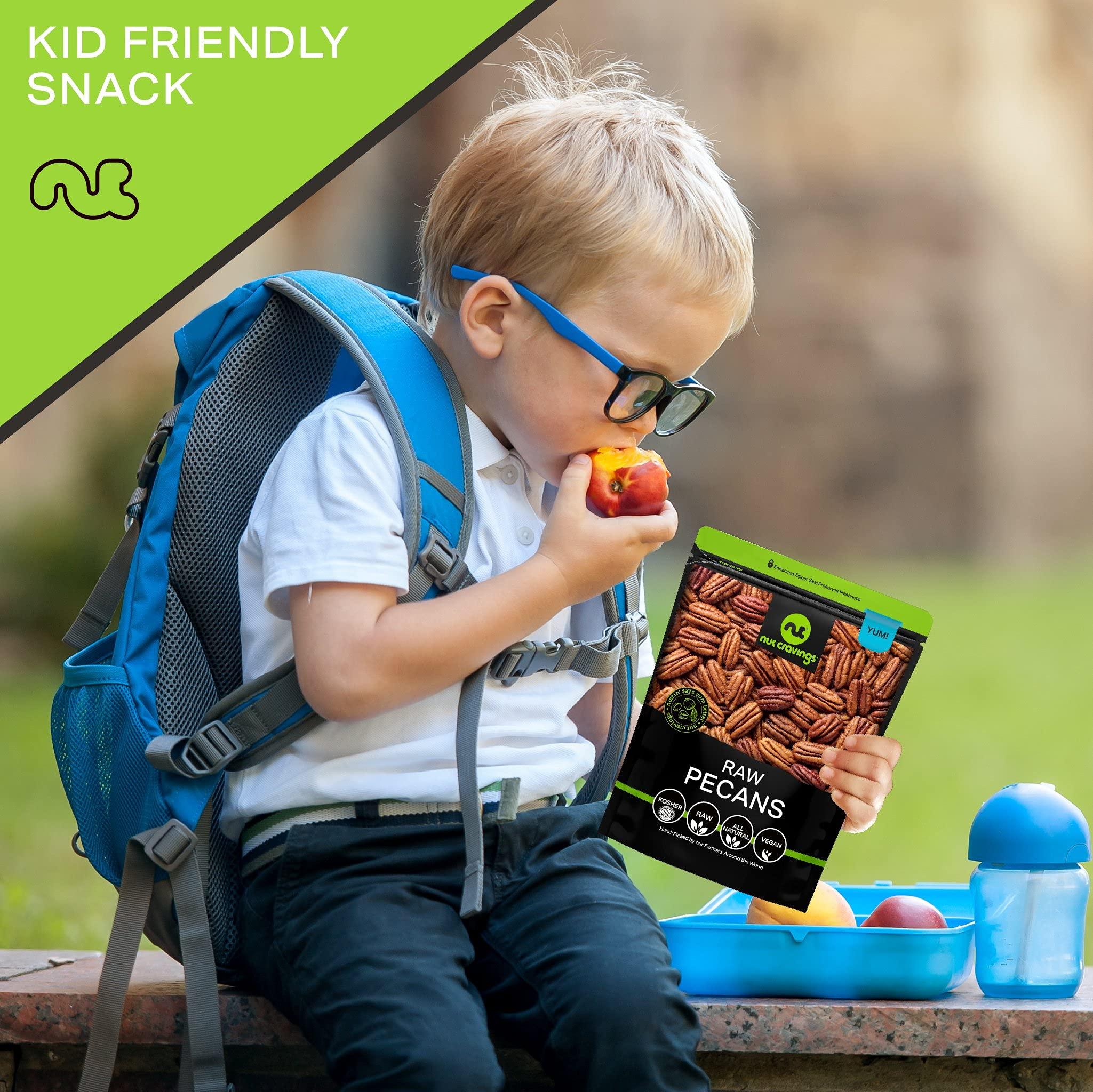 Nut Cravings NUT CRAVINGS - Raw Pecans Halves & Pieces, Unsalted, Shelled, (32oz - 2 LB) Bulk Nuts Packed Fresh in Resealable Bag - Kosher Healthy Snack, Natural Keto Vegan - Ideal for Trail Mixed Nuts