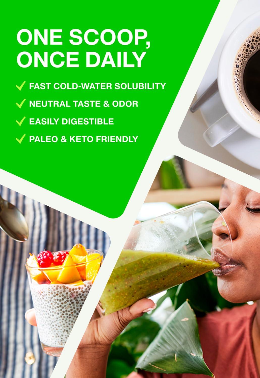 Fernes Hydrolyzed Collagen Peptides Supplement for Women & Men - Joint, Hair, Skin & Nails Support - Grass Fed Type I & III - Keto, Paleo - 14 Servings, 4.9 oz, Unflavored Powder