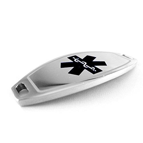 My Identity Doctor My Identity Doctor - Custom Engraved Medical ID Tag 316L Steel Medium - Black